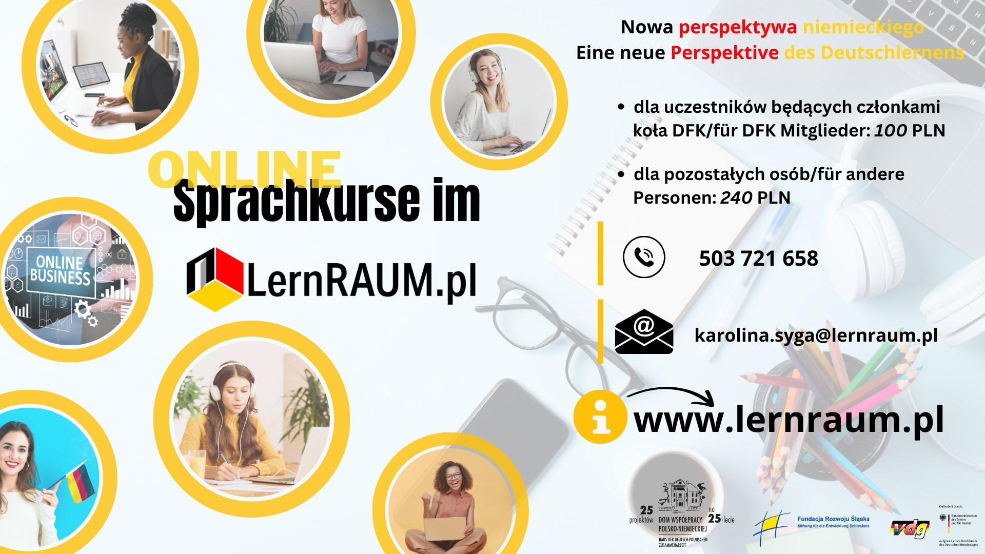 Kursy języka niemieckiego ONLINE w ramach projektu LernRAUM.pl