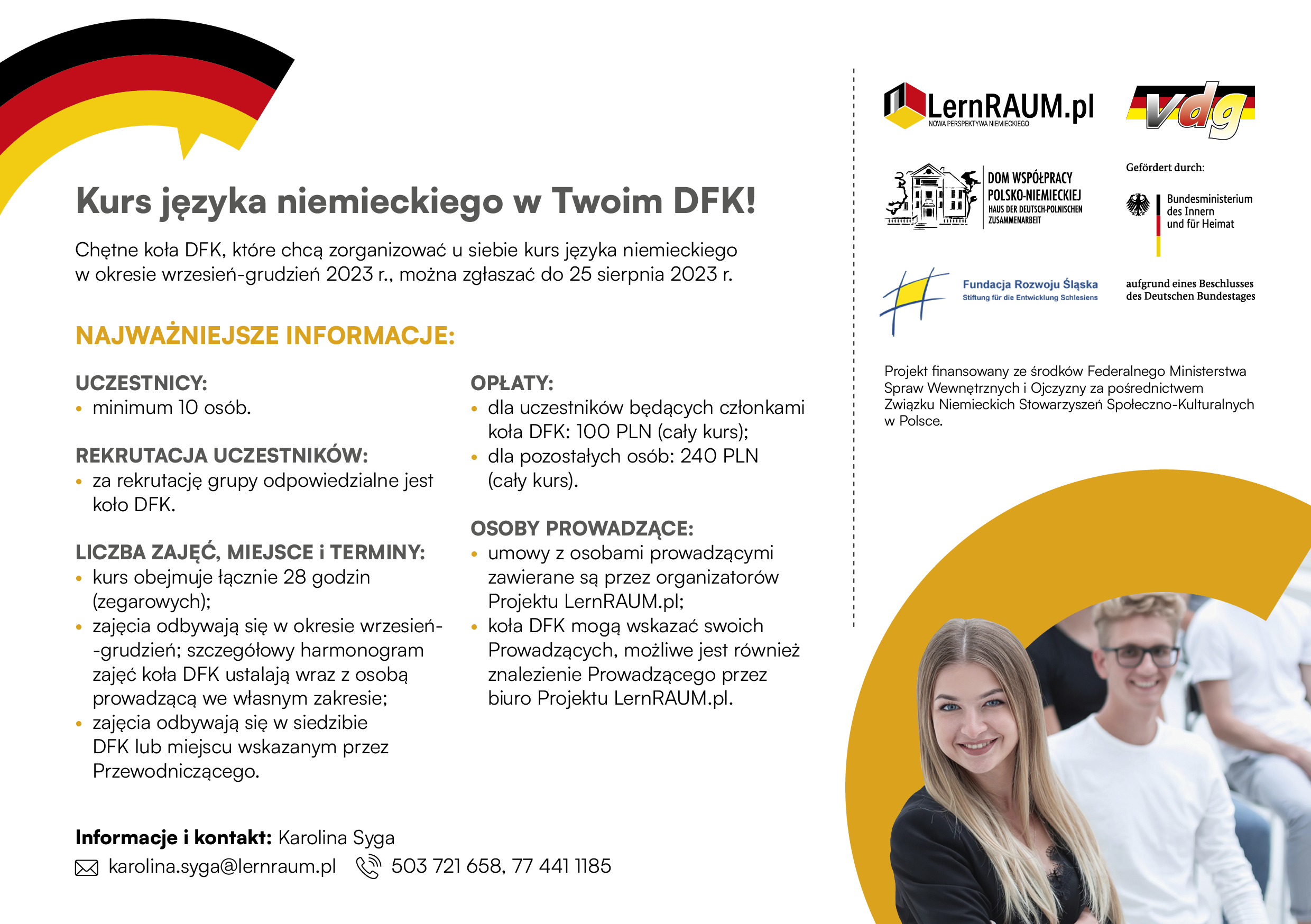 Zorganizuj kurs niemieckiego w swoim DFK!