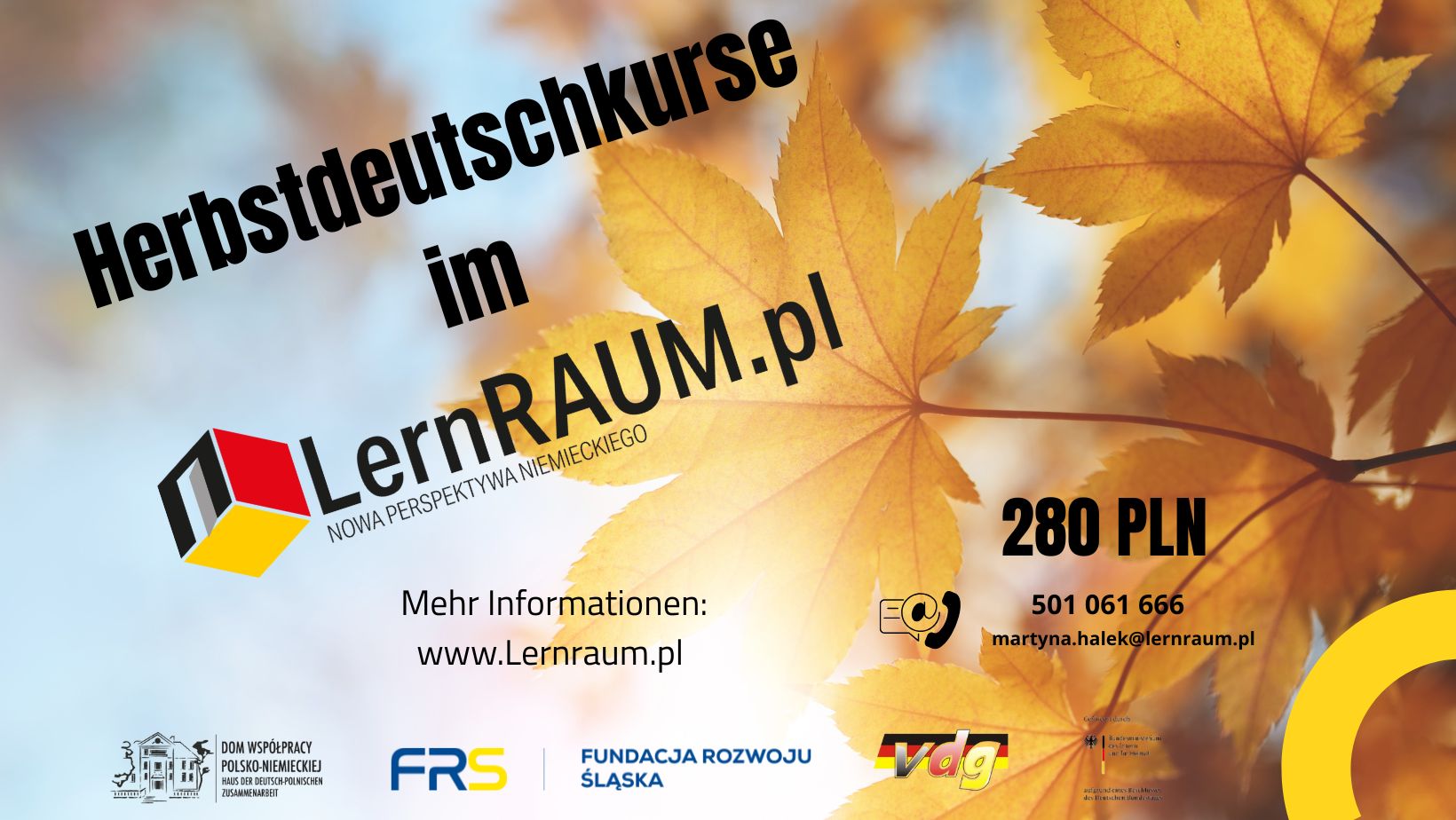 Herbstsprachkurse im Rahmen des Projekts LernRUAM.pl
